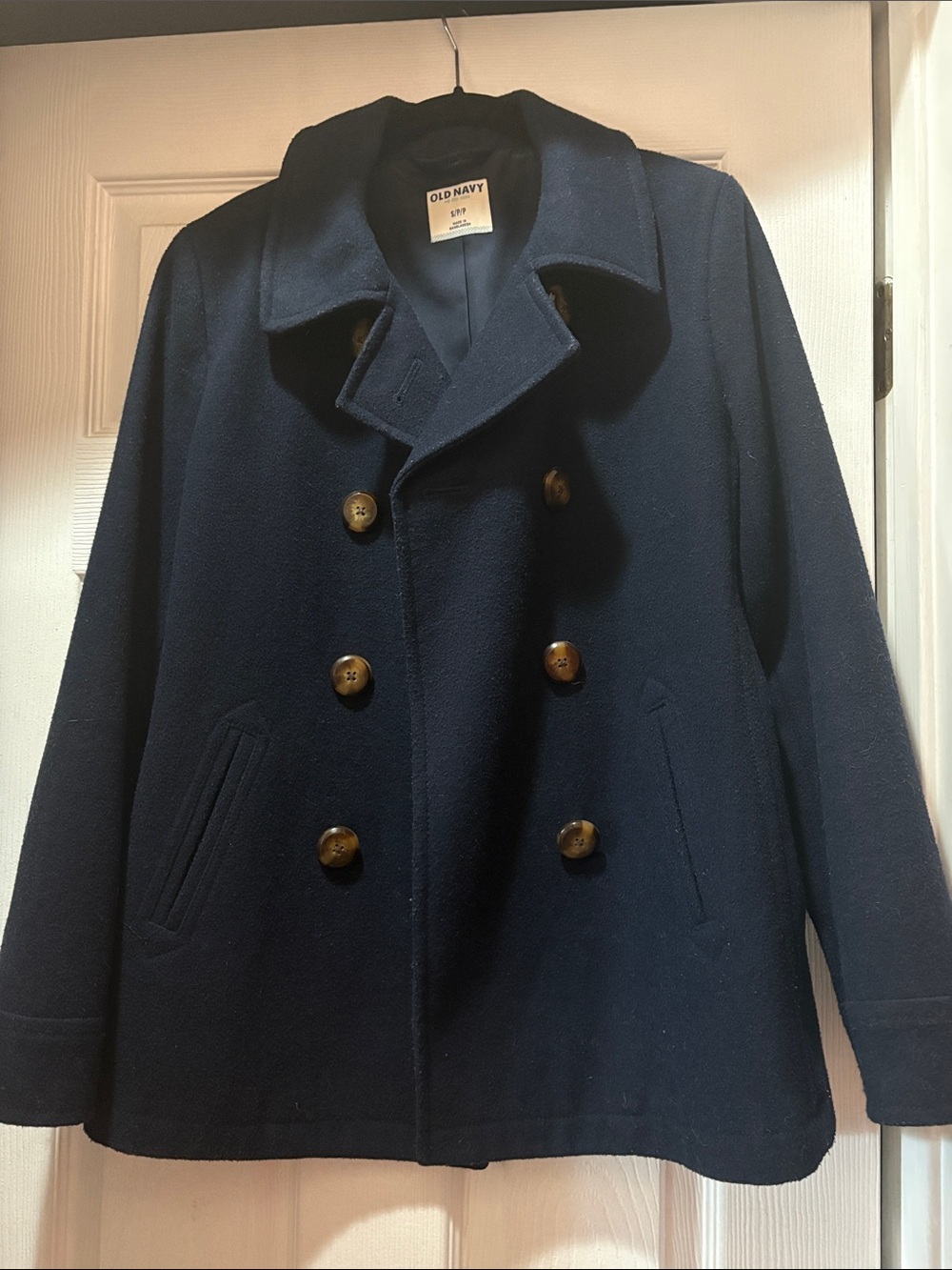 Old Navy Dark Navy Double-Breasted Peacoat